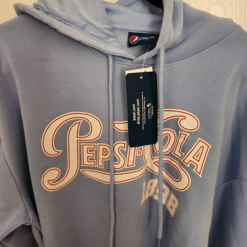 Pepsi-Cola Blue Hoodie Women's Size Medium NWT Cropped - Picture 6 of 6